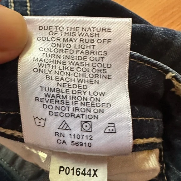 Vigoss Dark Blue Flare Jeans size 18 embellished pockets like new bootcut faded - Picture 10 of 14